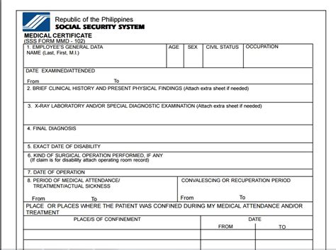 medical certificate sss